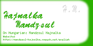 hajnalka mandzsul business card